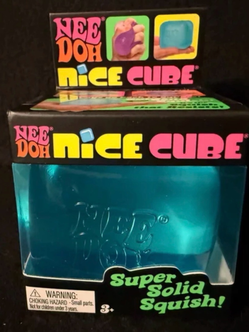 Nee Doh Nice Cube Super Solid Squish Toy - Blue